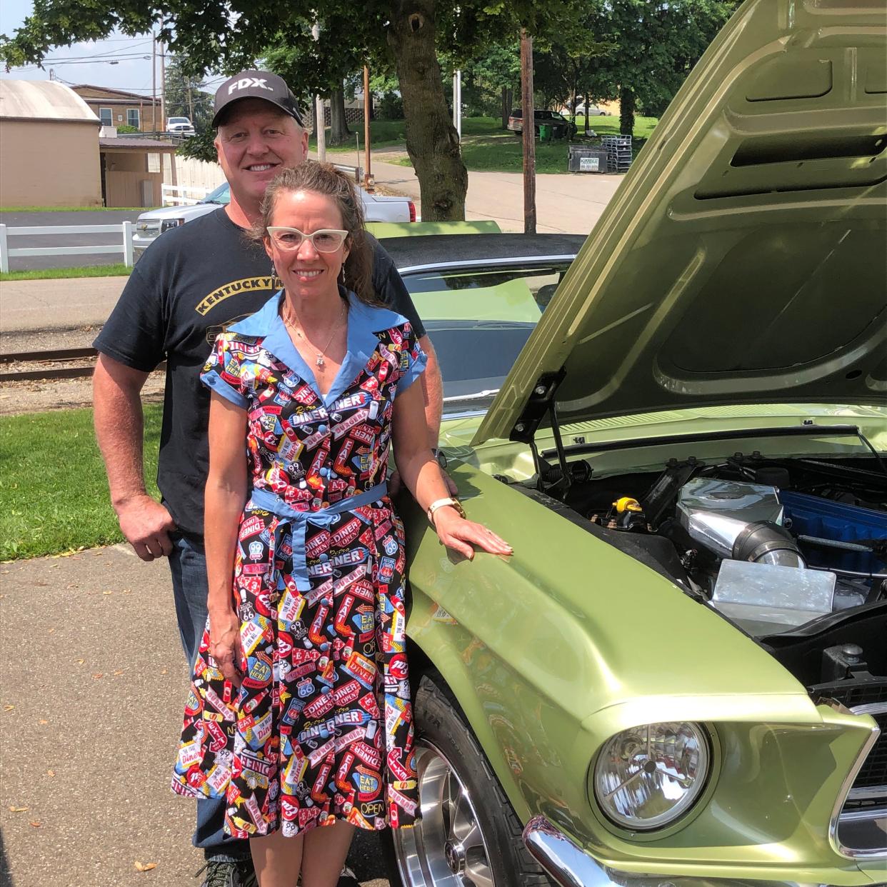 Sam and April Beachy at 50's Fling car show in 2021.