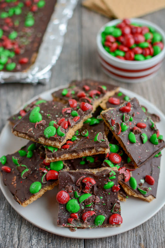 <p>The Lean Green Bean</p><p>This Graham Cracker Toffee Squares recipe is a Christmas cookie tray staple! Everyone will love this classic dessert and it’s the perfect quick, easy holiday treat.</p><p><strong>Get the recipe: <a href="https://www.theleangreenbean.com/graham-cracker-toffee-squares/?fbclid=IwAR3-ox5FHy6Bb4xG7Sy9h9QF57o8fUtCBiau_lue6Z_9vrLwEV02IlZCeNQ" rel="nofollow noopener" target="_blank" data-ylk="slk:Graham Cracker Toffee Squares;elm:context_link;itc:0;sec:content-canvas" class="link ">Graham Cracker Toffee Squares</a></strong></p>