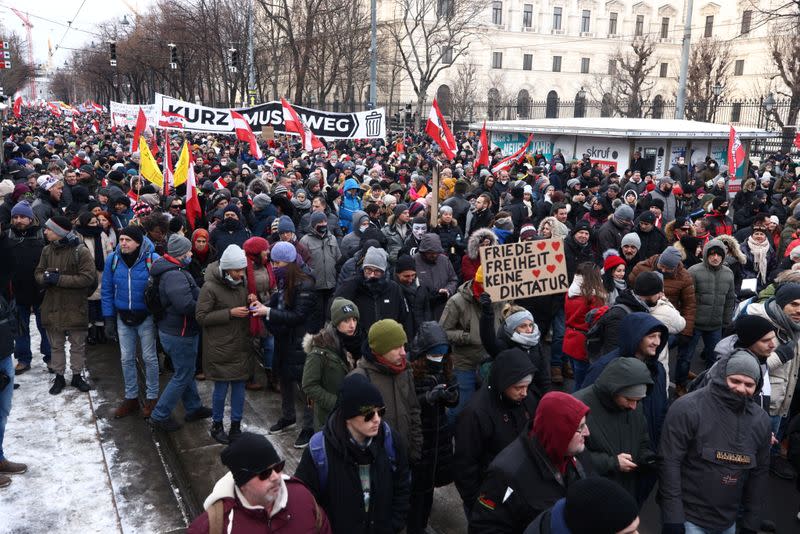 Demonstration against the COVID-19 measures and their economic consequences, in Vienna