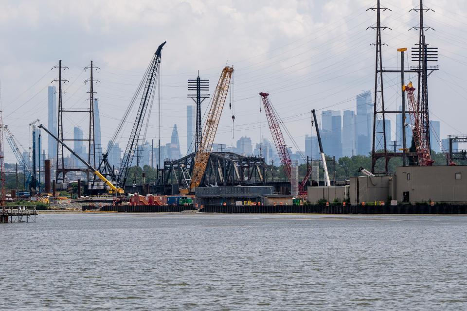 A view of the Portal Bridge is shown off Belleville Turnpike in Kearny, NJ on Tuesday, July 25, 2023.