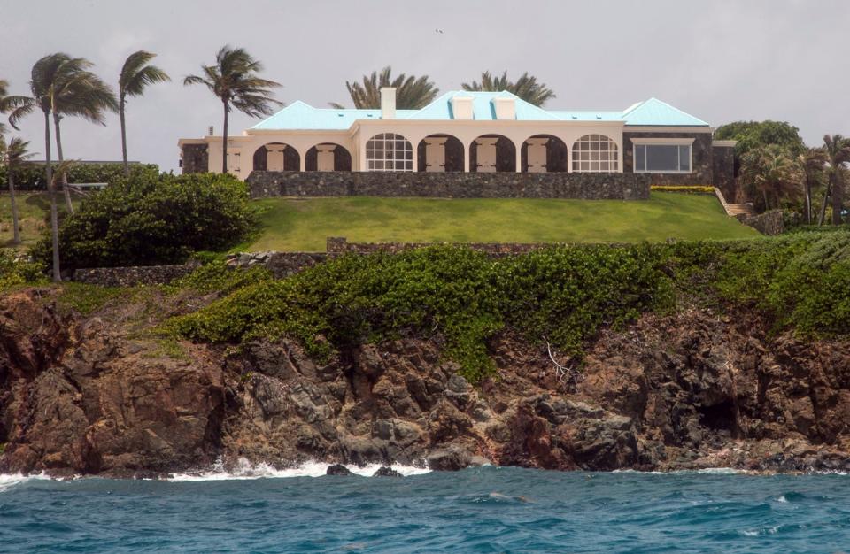 Jeffery Epstein’s estate on Little Saint James Island in the U. S. Virgin Islands in 2019. (Associated Press)