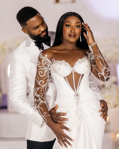 <p>Stanley Babb/StanloPhotography</p> Chiney Ogwumike shows off one of her 10 wedding looks