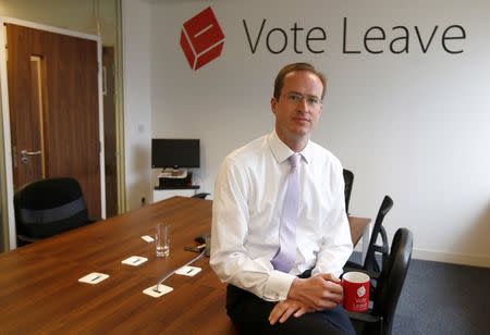 Head of Vote Leave, Matthew Elliott, poses for a photograph at the Vote Leave campaign headquarters in London, Britain May 19, 2016. REUTERS/Peter Nicholls