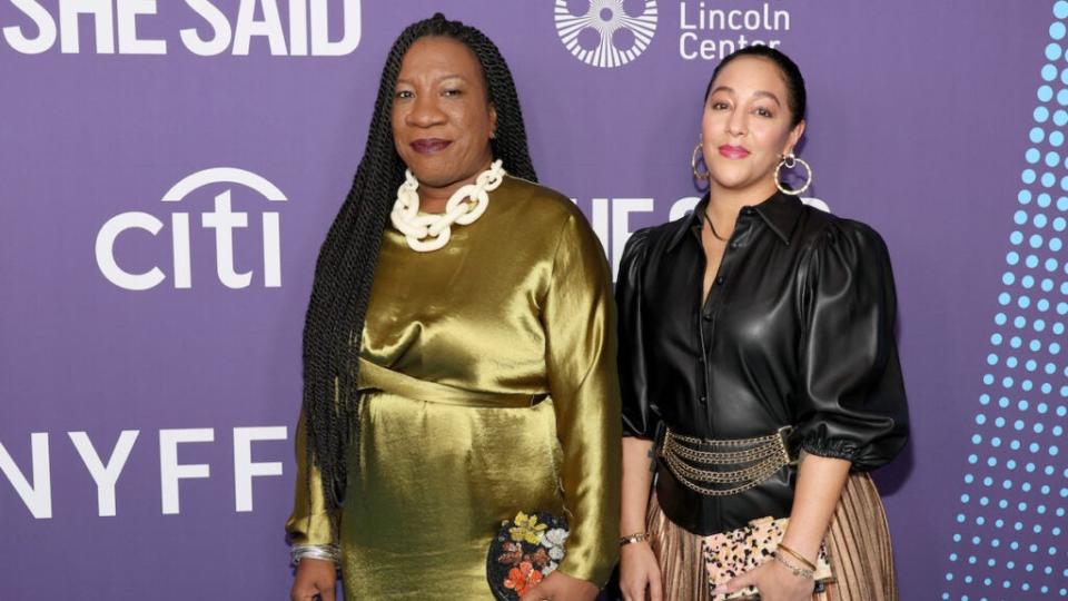 Tarana Burke, left, and Dani Ayers at the 60th New York Film Festival on Oct. 13, 2022 in New York City. (Dia Dipasupil/Getty Images for FLC)