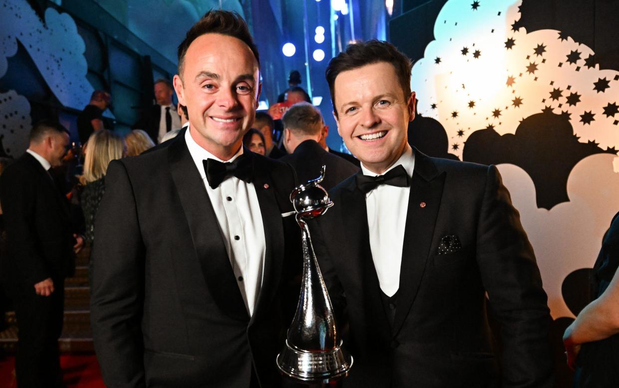 Saturday night entertainers Ant & Dec pose with the Entertainment Award