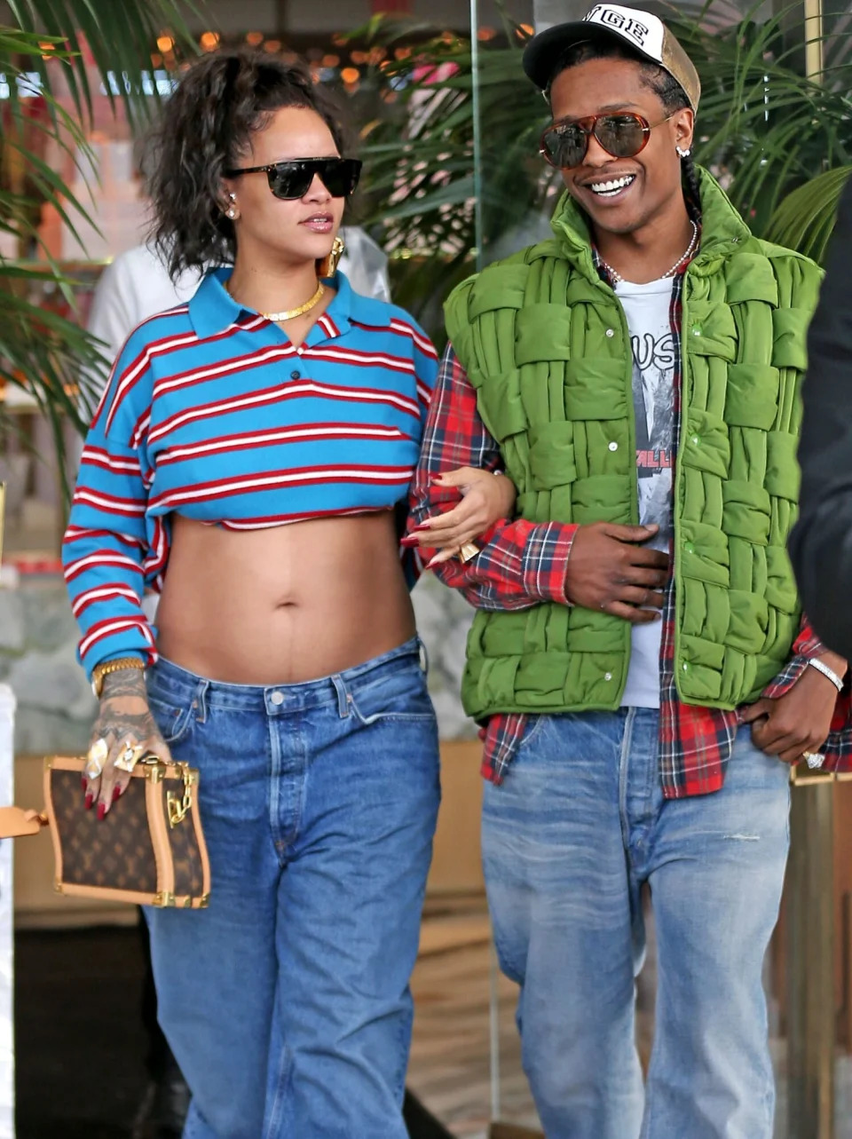 Rihanna shows off her baby bump in West Hollywood whilst taking a stroll with ASAP Rocky