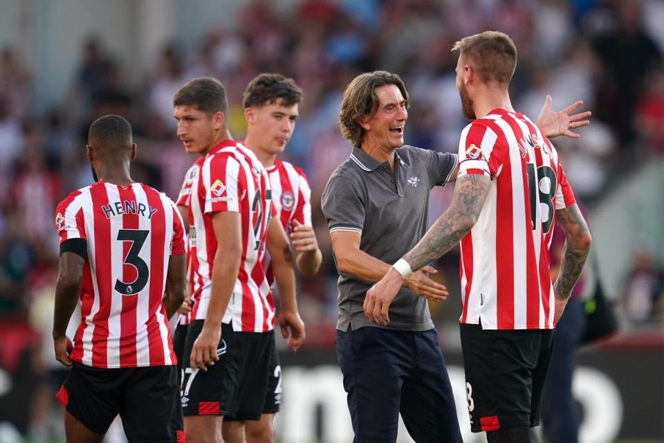 Thomas Frank was extremely proud of his Brentford players (John Walton/PA) (PA Wire)