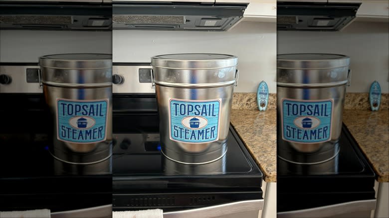 Topsail Steamer bucket on stove