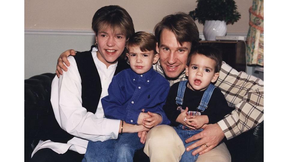 Paul Merson with two sons and first wife Lorraine