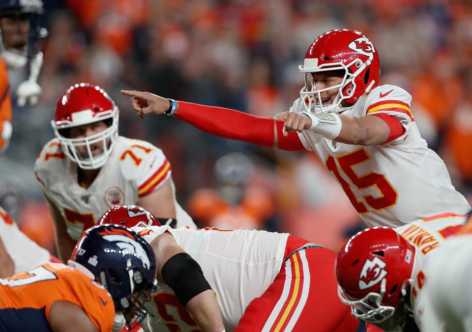 Quarterback Patrick Mahomes left Thursday night's game with an injury. (Getty Images)