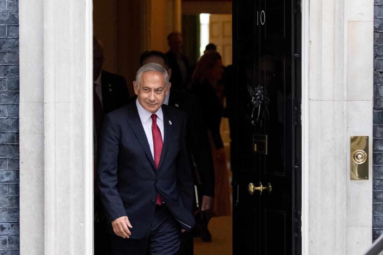 Netanyahu leaves No 10 after meeting Sunak (EPA)