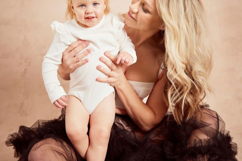 Chloe Madeley and daughter Bodhi Haskell