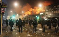 Aldi supermarket in Tottenham is torched and looted by rioters who caused mayhem.