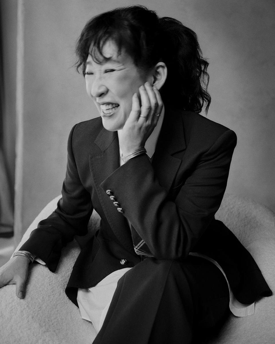 Sandra Oh: “The way that you get that voice,” says the star of The Chair, “is to get a producer credit. It took me a long time to get it, but if you want control over your character or to have a say, you need it.” - Credit: Photographed by Charlotte Hadden