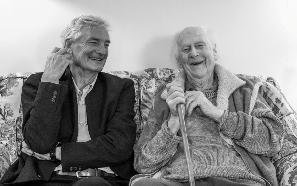 Sir James Dyson with Logie Bruce-Lockhart, his old headmaster - SWNS- Cambridge