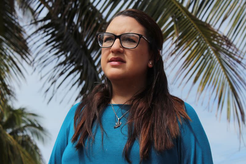 Arussi Unda, spokeswoman of feminist collective "Brujas del Mar", speaks with Reuters about the women strike, set to make visible the aggression against gender, in Veracruz