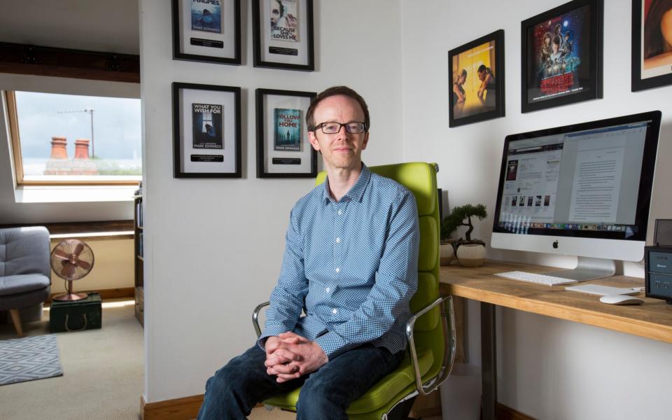 Thriller writer Mark Edwards in his office at home in Wolverhampton. He struggled early in his career to find a publisher. - Credit:  Andrew Fox