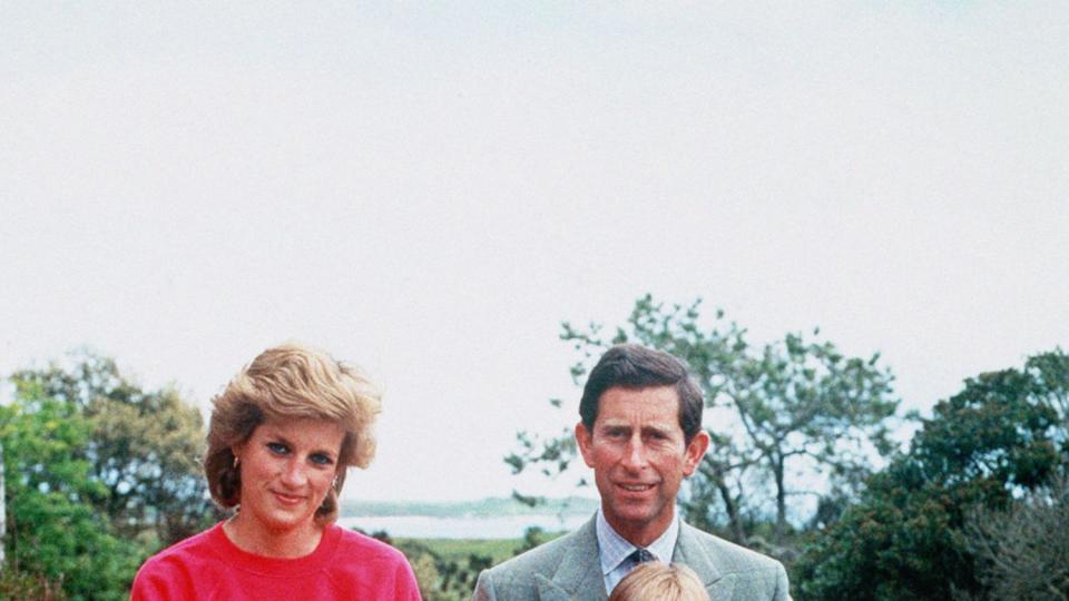 The Prince and Princess of Wales with sons Prince William, right, and Prince Harry