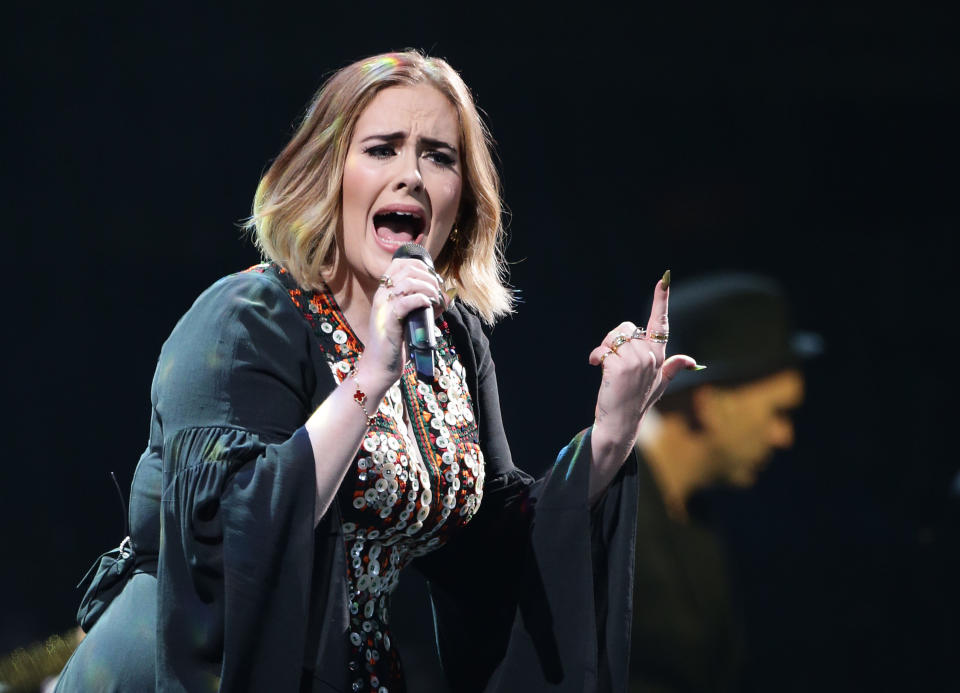 EMBARGOED TO 1500 SATURDAY OCTOBER 16 File photo dated 20/04/16 of Adele performing at Glastonbury. Adele&#39;s Grammy-winning record 21 is the biggest selling UK album by a woman of all time, it has been revealed. Issue date: Saturday October 16, 2021.