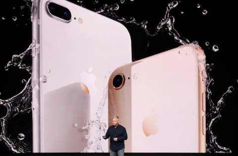 iPhone 8 and iPhone 8 Plus have a glass back and come in space grey, silver and blush gold - Credit: Reuters