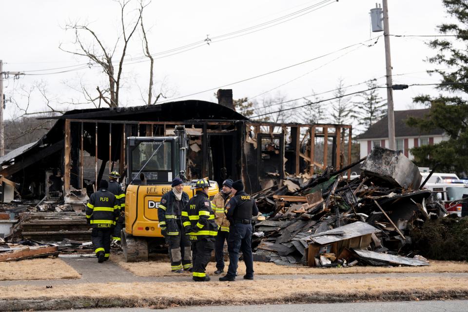 Aftermath of a house explosion on Ramapo Avenue in Pompton Lakes on Saturday, January 14, 2023. 
