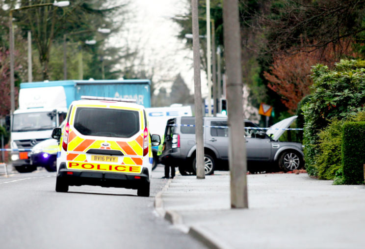 Police have sealed off the area while they investigate the stabbings (SWNS)