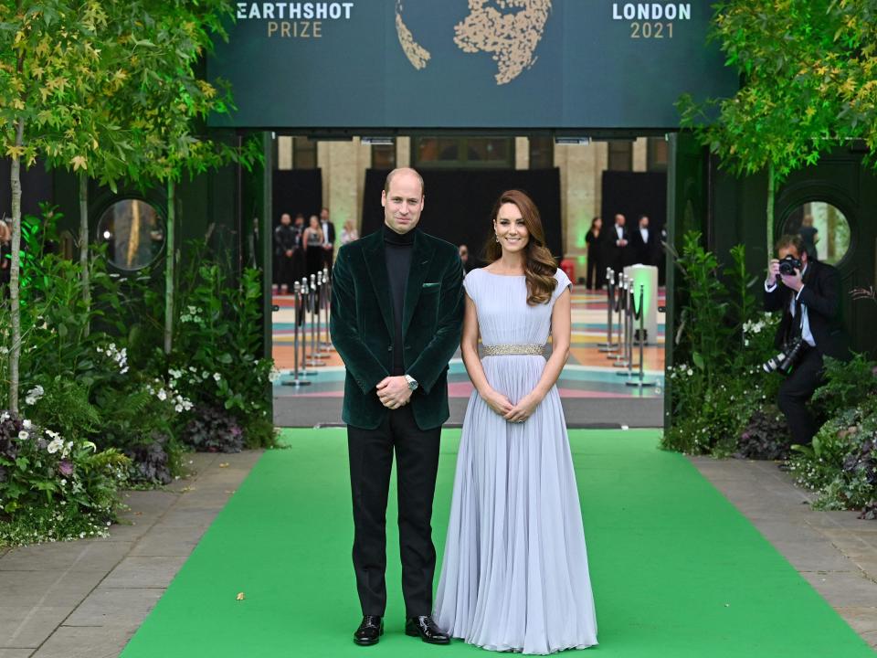 Prince William and Kate Middleton attend the Earthshot Prize Awards on October 17, 2021.