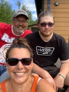 Christine took this selfie of herself with her husband, Klaus, and their son Kurt at the cottage in 2021. Kurt died on Jan. 3, 2022.