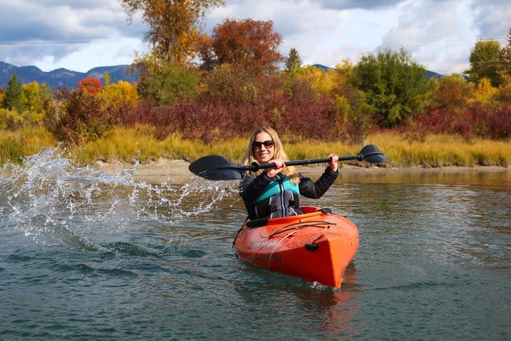 Take a complimentary kayak, paddle board or pedal boat on the Whitefish River at The Pine Lodge