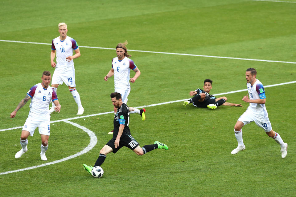 Lionel Messi and Argentina drew 1-1 with Iceland in their 2018 World Cup opener. (Getty)