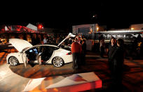 LOS ANGELES, CA - FEBRUARY 09: A general view of atmosphere during Tesla Worldwide Debut of Model X on February 9, 2012 in Los Angeles, California. (Photo by Jordan Strauss/Getty Images for Tesla)