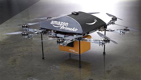 An Amazon PrimeAir drone is shown in this publicity photo released to Reuters on December 2, 2013. REUTERS/Amazon.com/Handout via Reuters