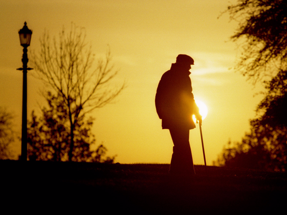 elderly aging old man walking