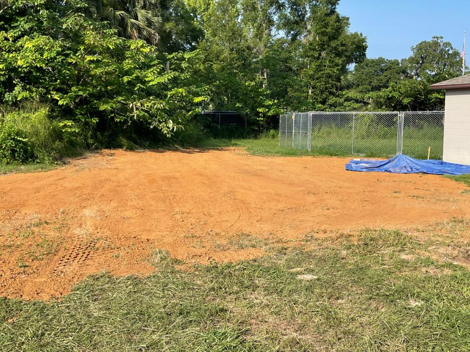 A large sinkhole that was close to two residences in southeast Ocala is now covered with dirt.