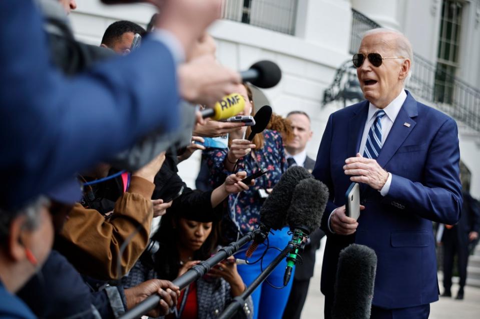 Biden has been criticized for avoiding the press, using prepared remarks and refusing interviews. Getty Images