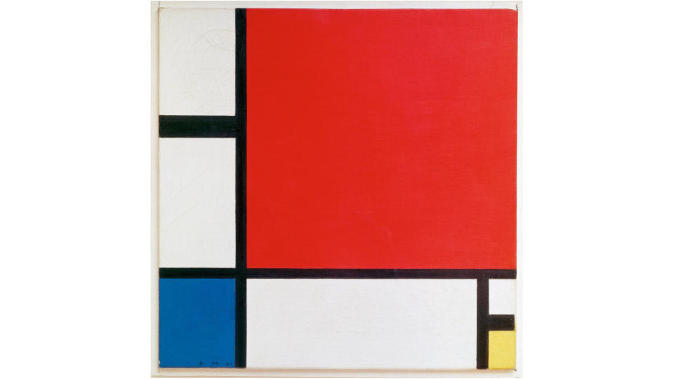 An abstract painting by Piet Mondrian