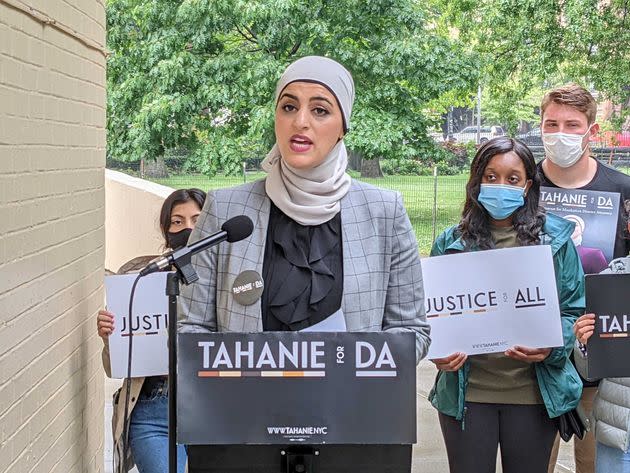 Tahanie Aboushi, a civil rights attorney, lacks Alvin Bragg's funding, managerial experience and mainstream support, but rivals his backing from progressive groups. (Photo: Tahanie Aboushi for DA)