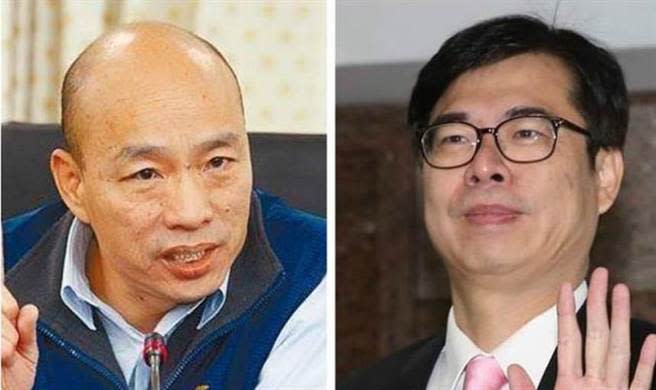 高雄市前市長韓國瑜（左）、高雄市現任市長陳其邁（右）。（合成圖／中時資料照）