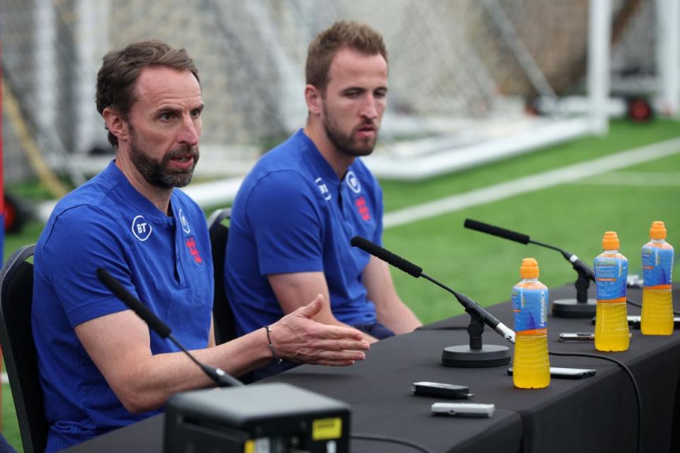 Southgate and Kane said England are working on a ‘collective standpoint’ (The FA via Getty Images)