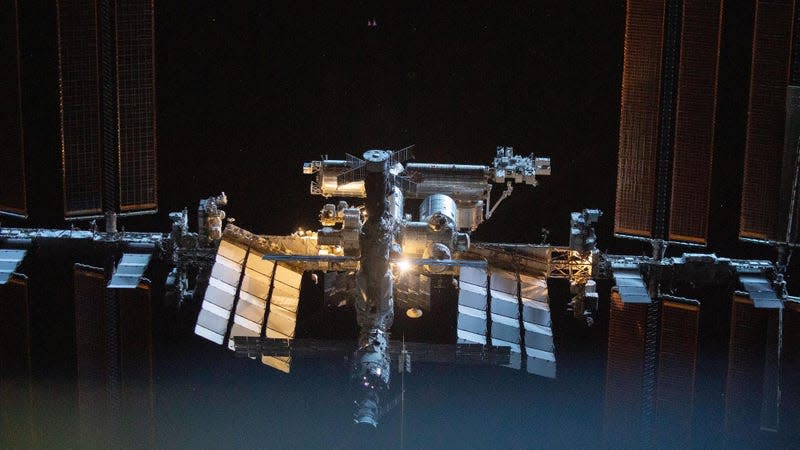 The ISS as pictured from the SpaceX Crew Dragon Endeavour during a fly around in 2021.