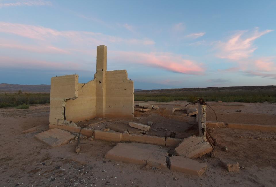 The ruins of the Hannig Ice Cream Parlor are shown in the ghost town of St. Thomas in the Lake Mead National Recreation Area, Nevada  Aug. 3, 2015. 