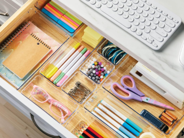 Clear Stackable Organizers Junk Drawer Starter Kit