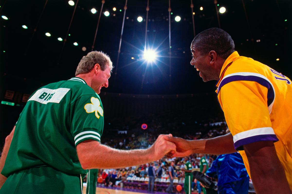 Rare trading card featuring Larry Bird, Dr. J, Magic Johnson