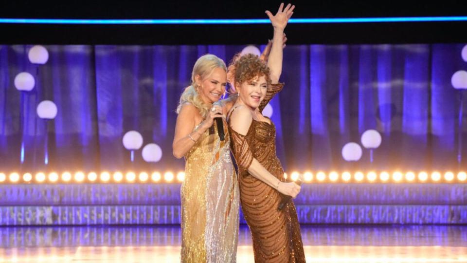 Kristin Chenoweth and Bernadette Peters in “Carol Burnett: 90 Years of Laughter + Love.”