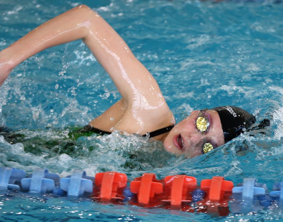 San Angelo Central High School swimmer Whitney Edinburgh is pictured during a practice session last season.