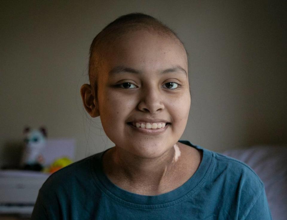 Sofía Macario, 14, at her home in Coral Springs.