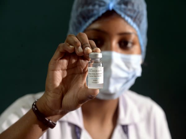 A nurse holding a vial of Bharat Biotech's COVAXIN. (File photo)