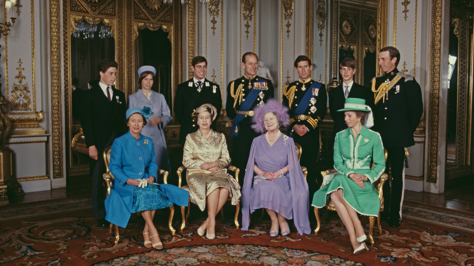 David Armstring-Jones, Lady Sarah Chatto and Prince Edward at Buckingham Palace