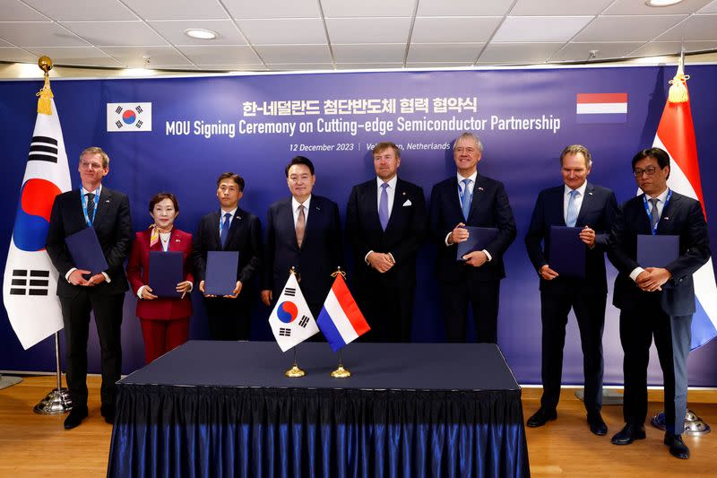 FILE PHOTO: South Korean President Yoon Suk Yeol visits the Netherlands