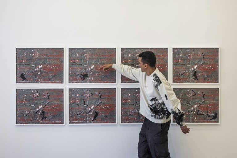 South African artist Robin Rhode poses for a portrait at the Stevenson Gallery in Johannesburg on September 6, 2024. (EMMANUEL CROSET)